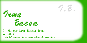 irma bacsa business card